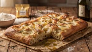 Focaccia alla cipolla con lievito istantaneo